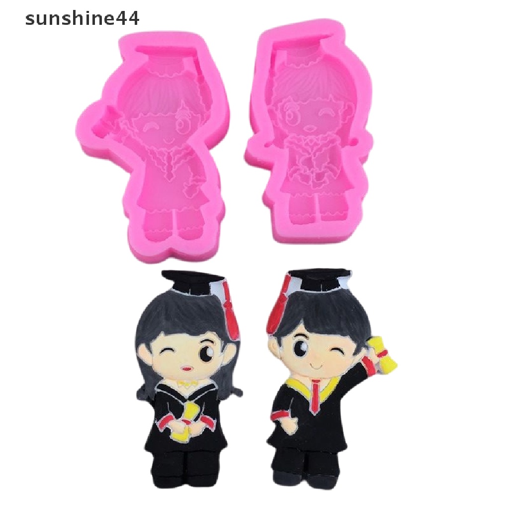 Sunshine Graduated Boy Girl Cetakan Silikon Fondant Coklat Telur Plester Decorag Tool ID