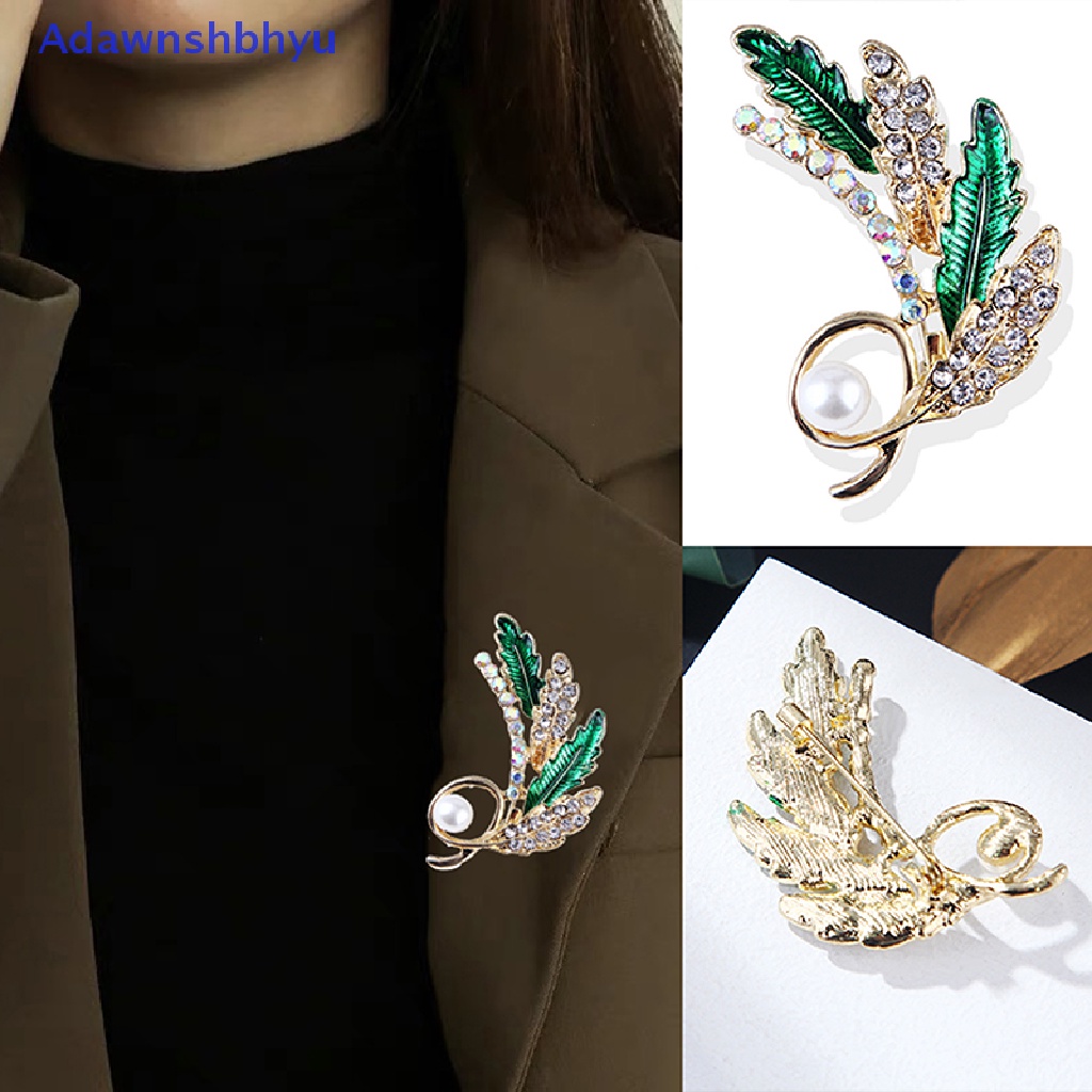 Adhyu Fashion Idyllic wheat ear Diamond Pearl Brooch Untuk Wanita Pakaian Pesta Perhiasan ID