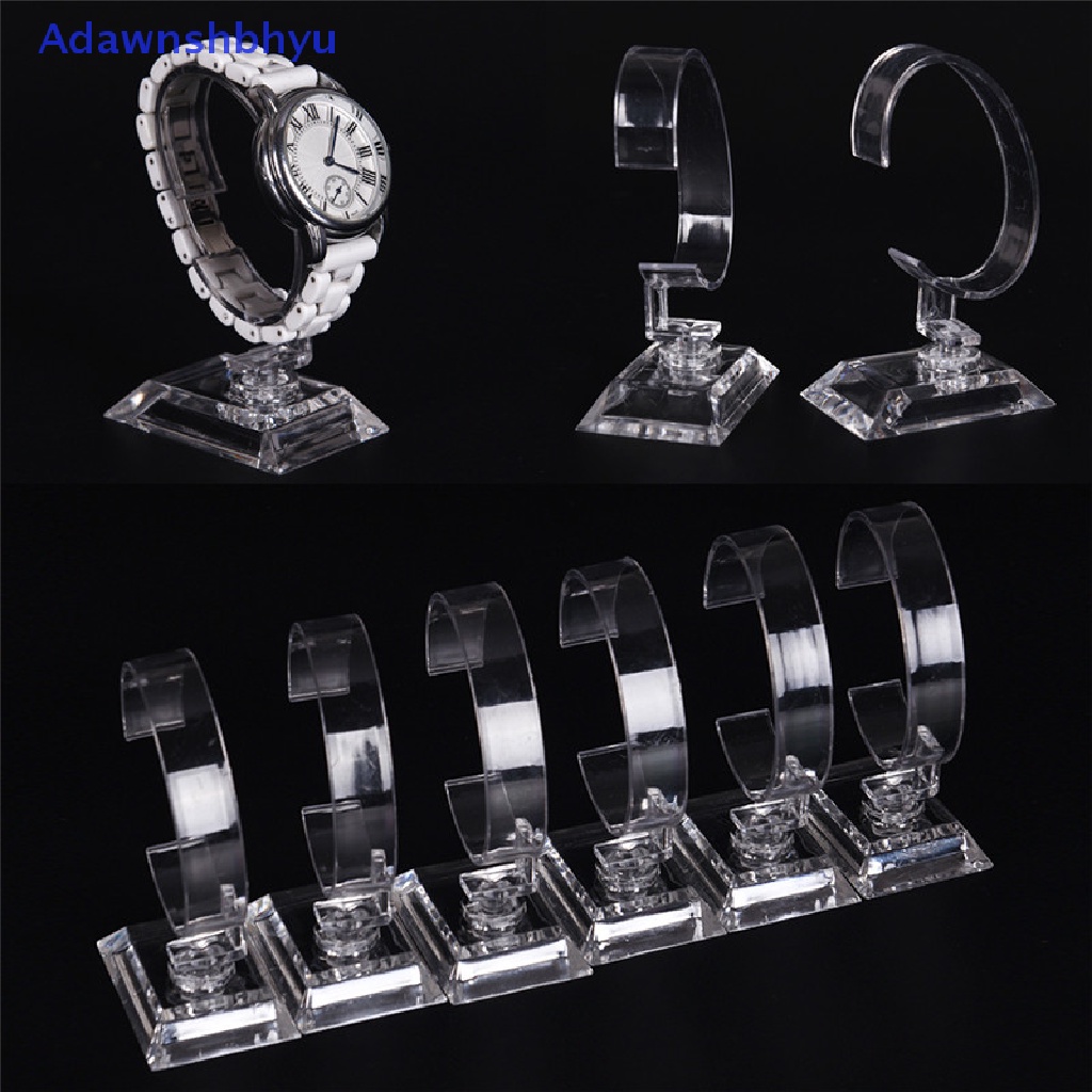 Adhyu 2pcs Akrilik Bening Dilepas Gelang Perhiasan Jam Tangan Display Holder Stand Rack ID