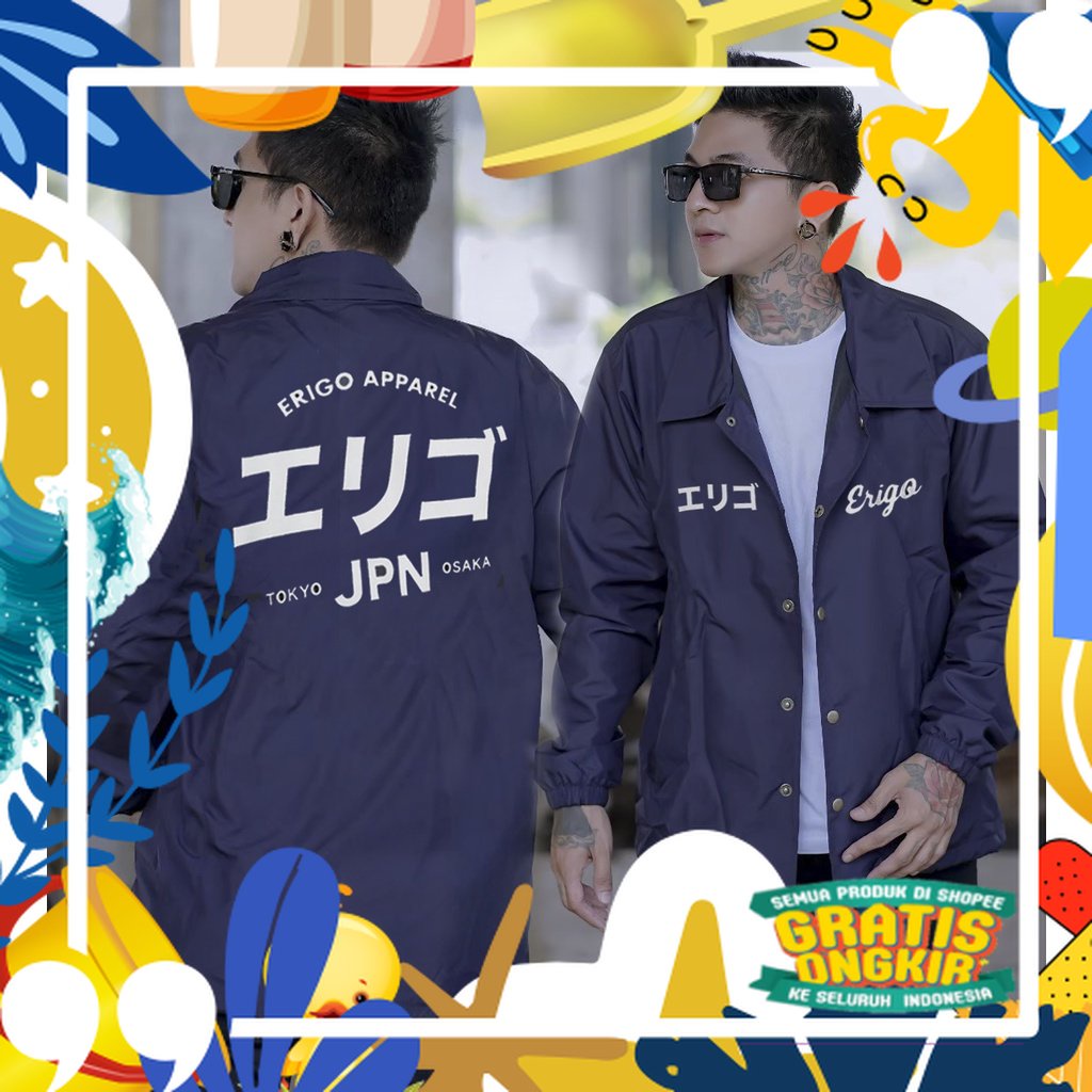 COD  Jaket COACH ERIGO Sweater Hoodie Pria Distro wadezigOriginal Big Size Jumbo M -XL Sunmori Cowok