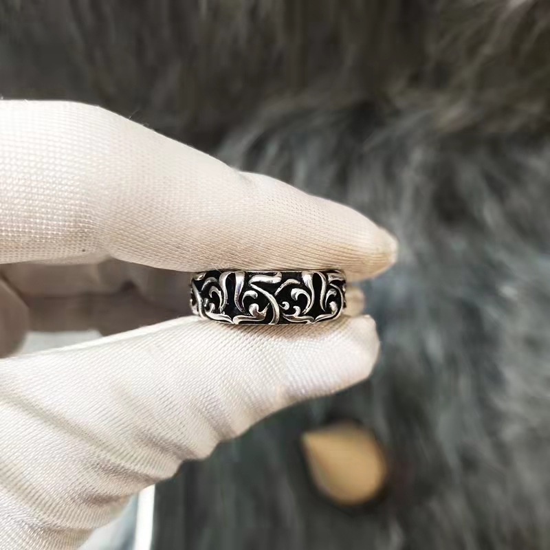 [Harga Grosir] Cincin Terbuka Kepribadian Salib Yang Dapat Disesuaikan Anggur Abadi Untuk Wanita Dan Pria/Cincin Jari Punk Tren Retro/Fashion Couple Rings/Perhiasan Populer