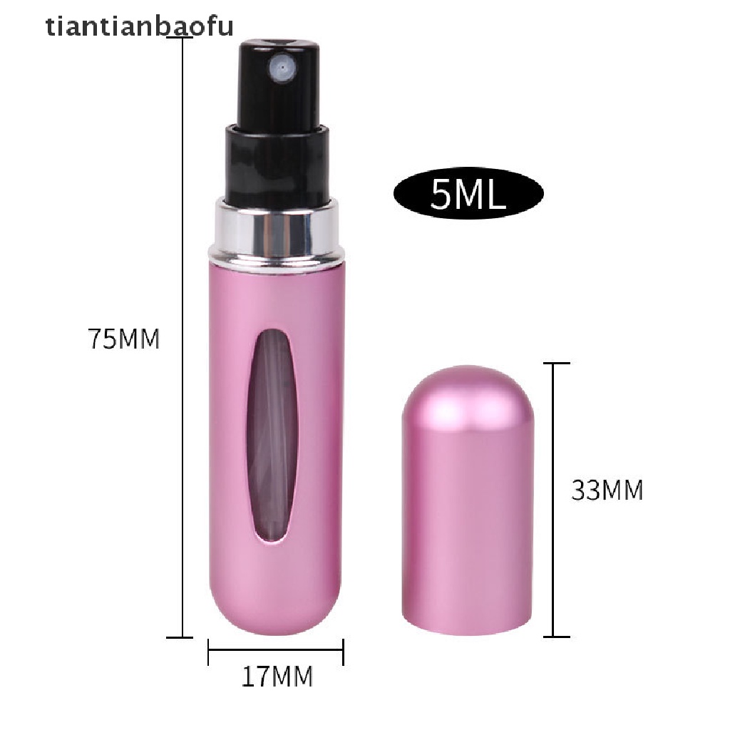 [tiantianbaofu] 5ml Traveling Wadah Cairan Portable Untuk Kosmetik Pompa Aluminium Logam Mini Botol Kosong Isi Ulang Butik
