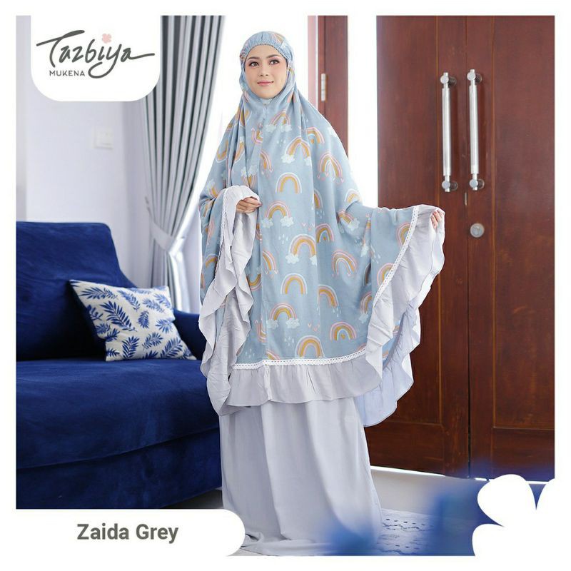 Mukena Tazbiya/Mukenah Tazkia Cantik Jumbo Dewasa Katun Rayon Adem Zaida/Zaida Kids couple