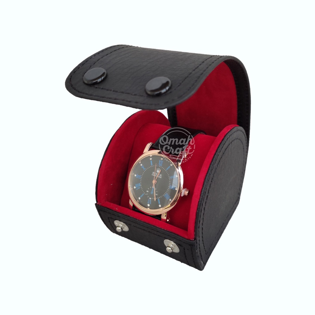 Diskon 50% Travel Watch Case Organizer Single / Promo Kotak Jam Atau Box Tempat Jam Tangan isi 1