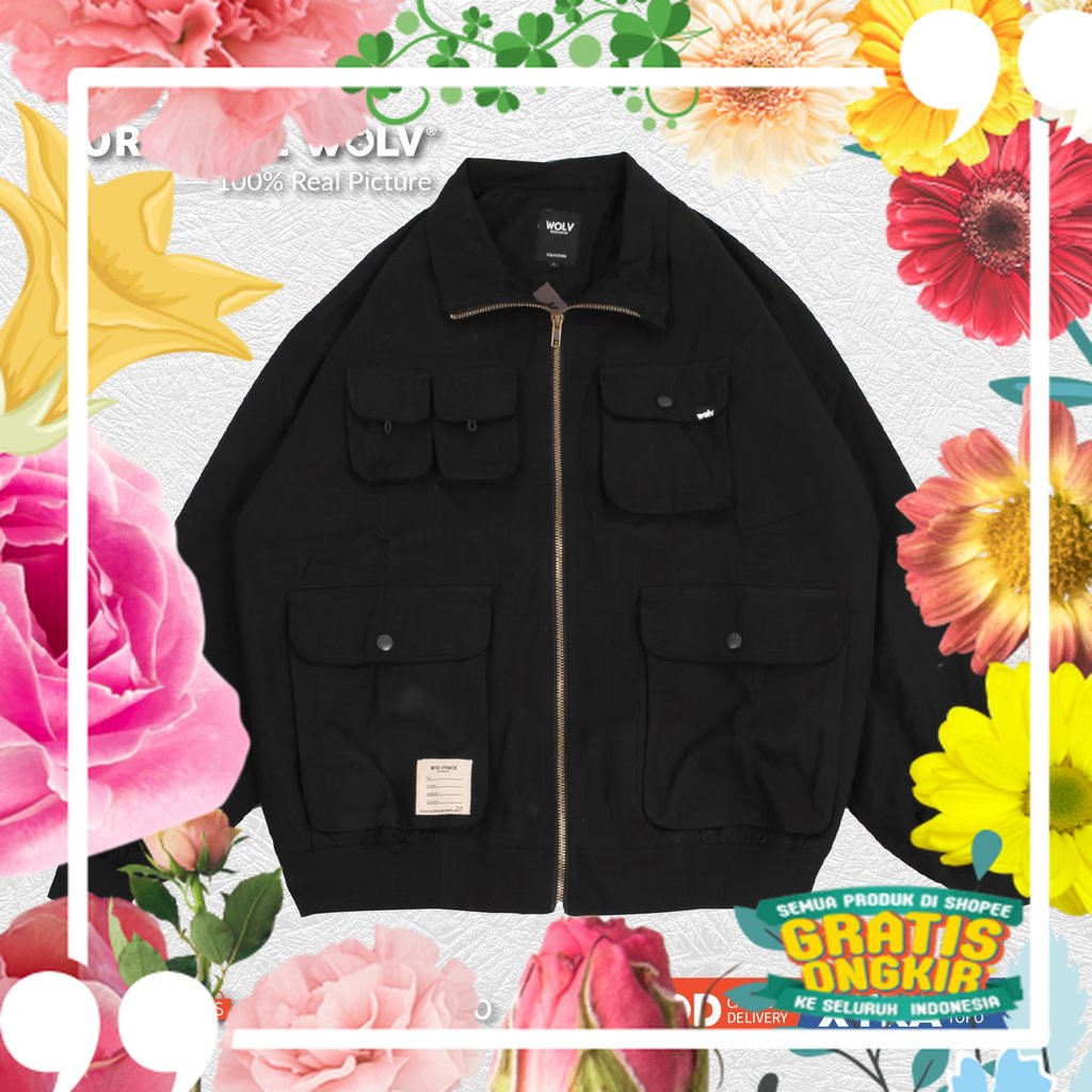 WOLV - Jaket Pria Outdoor Vintage Warna Hitam Maverick Original Wolv / tni polri