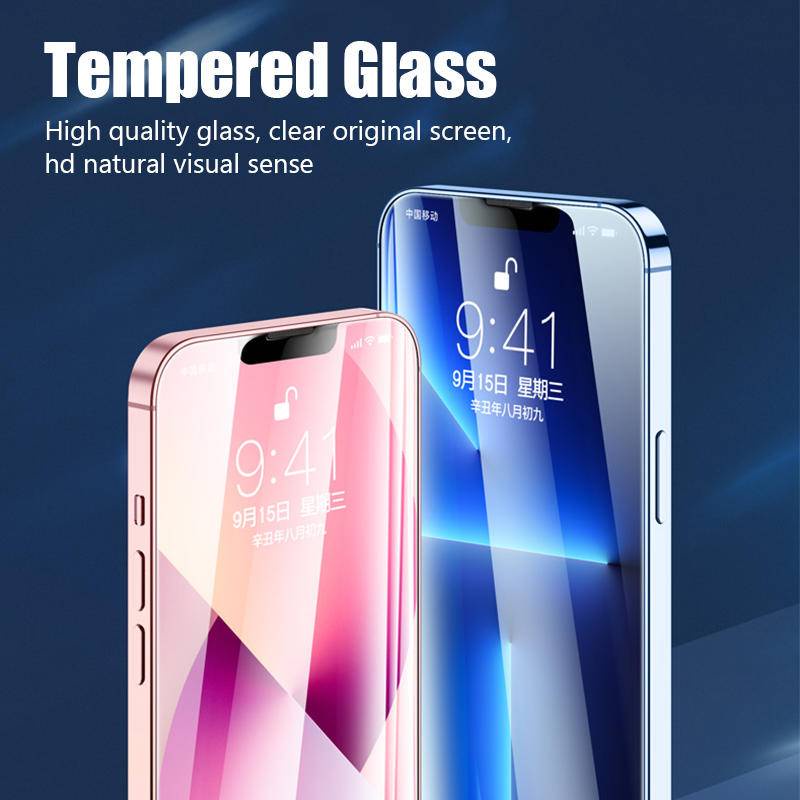 4pcs Tempered Glass Untuk Iphone14 13 12 11 Pro MAX Plus Kaca Pelindung Mini Untuk iPhone X XS MAX XR 78 6 6S Plus SE 2022 2020 14Plus 13Mini 12Mini Film Pelindung Layar