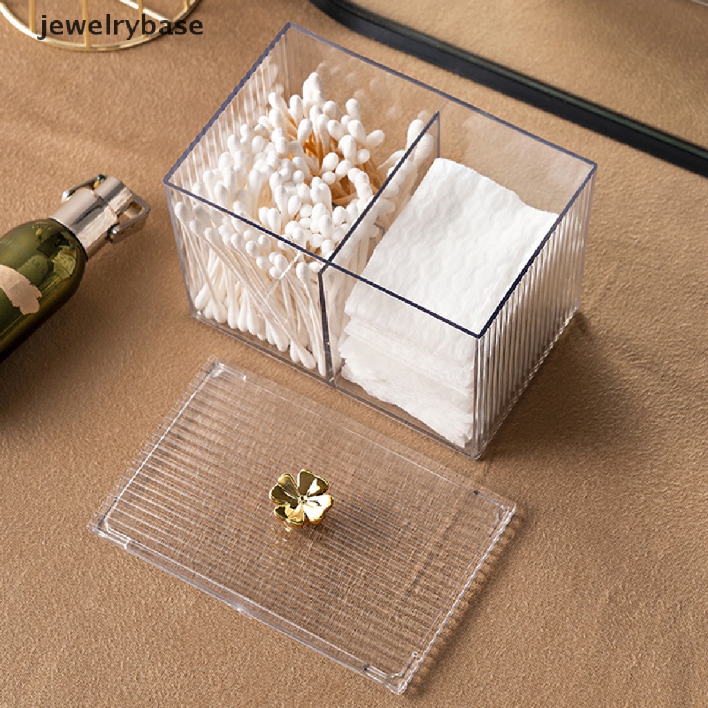 [jewelrybase] Makeup Storage Organizer Toples Kamar Mandi Cotton Swab Storage Wadah Persegi Butik