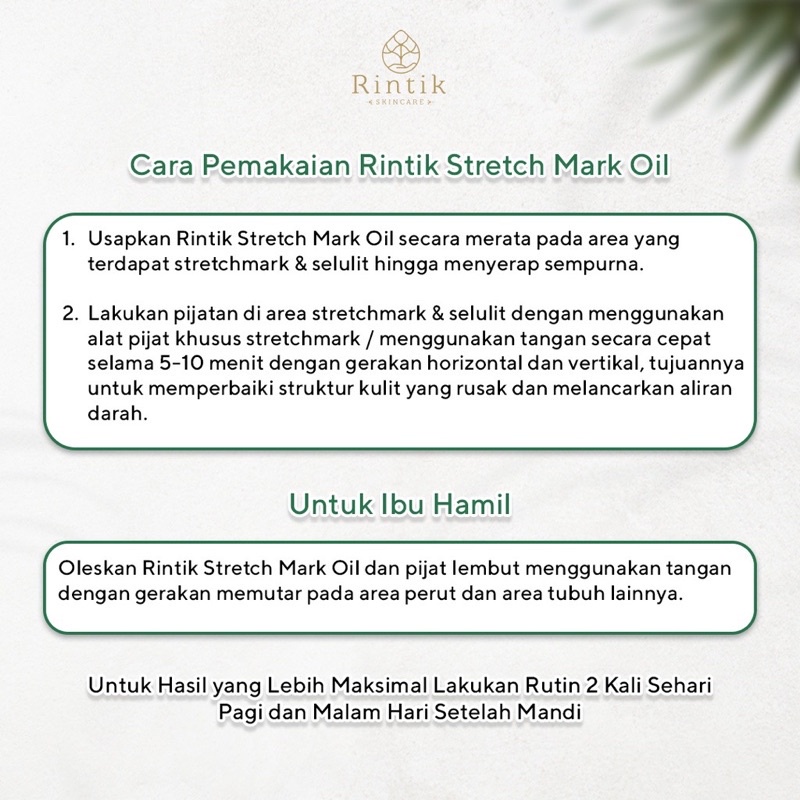 READY STOK‼️ Stretch Mark Selulit Oil By Rintik Skincare Penghilang Pemudar Stretch Mark