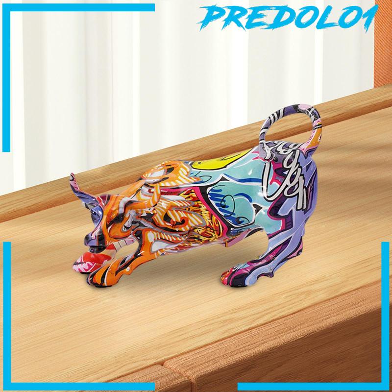 [Predolo1] Patung Hewan Banteng Resin Lukisan Kreatif Untuk Dekorasi Meja Kamar Tidur