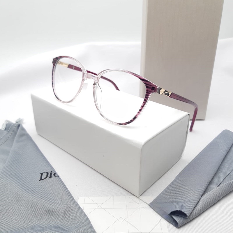 TERMURAH SE-SHOPEE Frame/Kacamata Wanita Bulat Ada Per Tipe 8812 Bahan Premium plastik Size 49.18.140 Paket Lensa Photocromic,Radiasi Blueray Free Minus Cylinder Plus