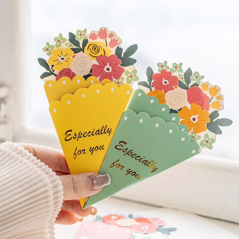 [Harga Grosir] Hari Valentine Undangan Akad Pernikahan Amplop Bunga Greeting Card DIY Tulisan Tangan Berkah Kartu Ucapan Kartu Pesan Buket Kreatif Kartu Berkah