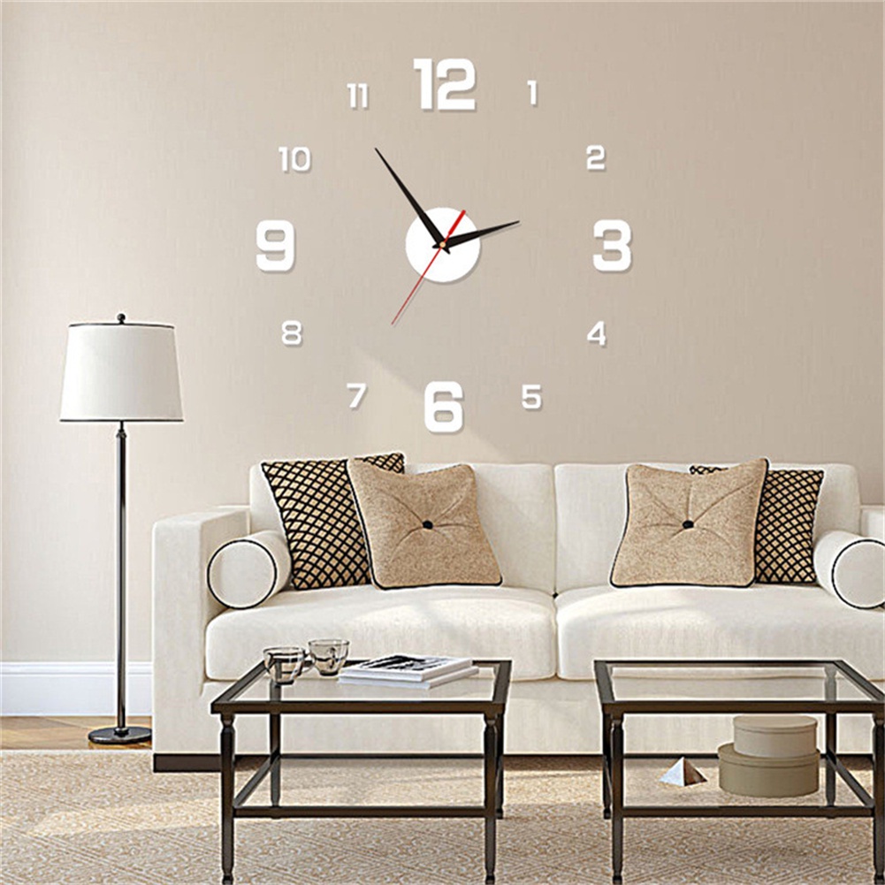 ღ 3d Jam Dinding Kreatif Sederhana Bercahaya Jam Digital Bergaya Eropa Diy Jam Dinding Bisu untuk Rumah Ruang Tamu Kamar kantor Dekorasi Dinding Kamar Tidur Dekorasi