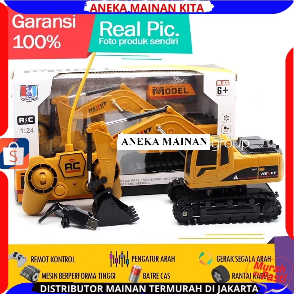 Mainan RC Excavator Truck Remote Control Truk Beko RC