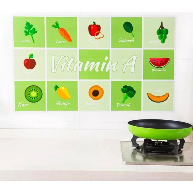 [GROSIR] STICKER STIKER DINDING WALLPAPER DAPUR ANTI MINYAK PANAS WALL PELINDUNG TEMBOK DINDING DAPUR