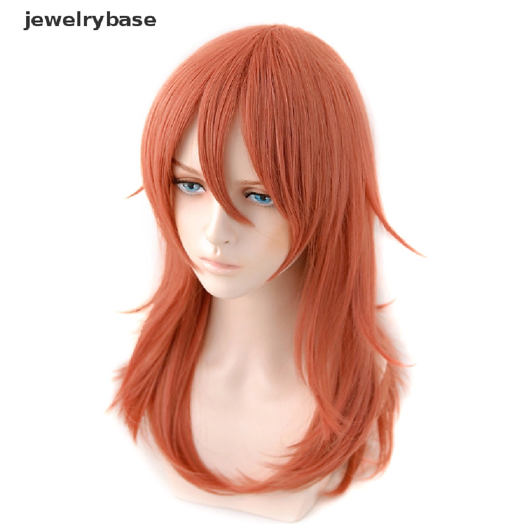 [jewelrybase] Chain Man Cosplay Angel Devil Wig Panjang Natal Warna Orange Tua Wig Cosplay Anime Wig Tahan Panas Sintetis Wig Butik