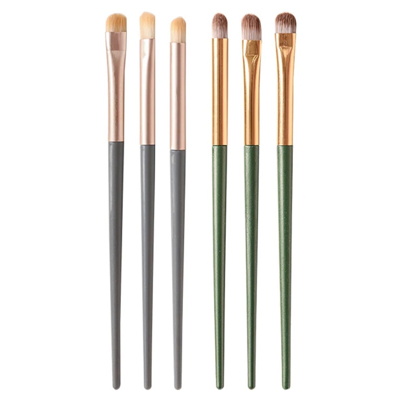 3pcs Set Kuas Eye Shadow Profesional/Eyeliner Sintetis Premium Tidur Silkworm Brush Make up Brush/Untuk Mengaplikasikan Concealer, Alis, Eye Shadow/Alat Kosmetik Basic