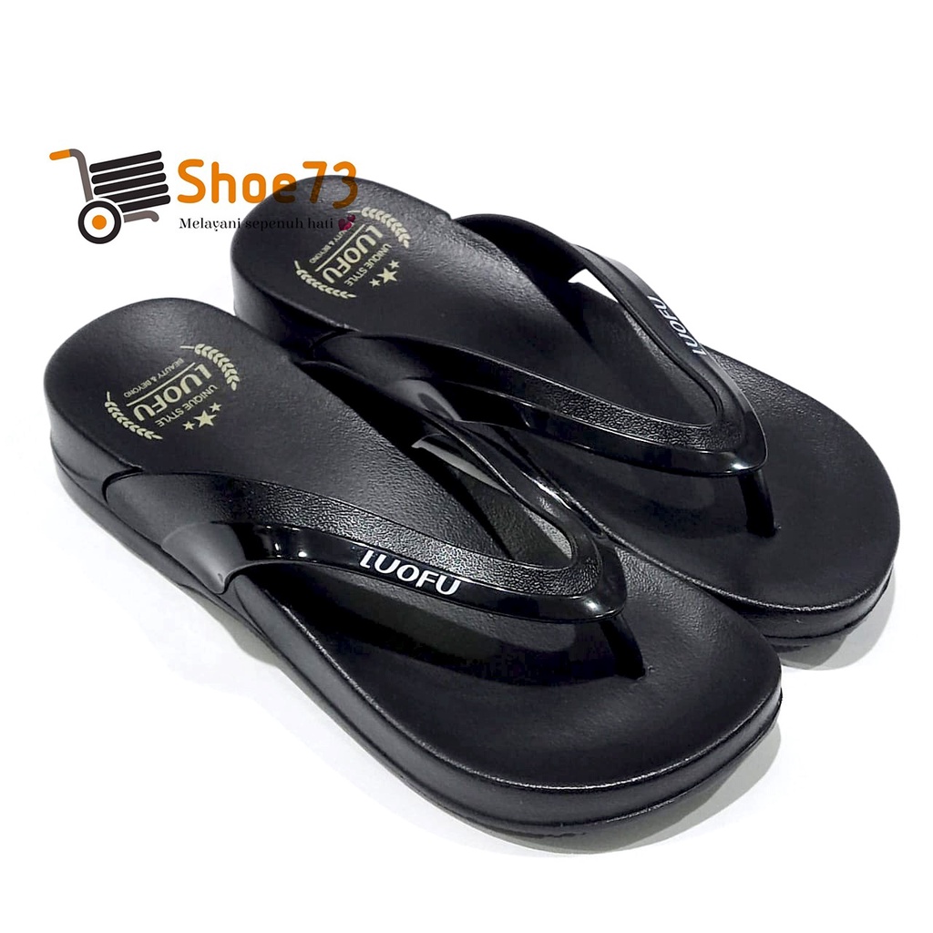 LUOFU E 7161 - BW6W SIZE 36-40 ORIGINAL l Sandal jepit jelly wanita l Sendal jepit cewek impor