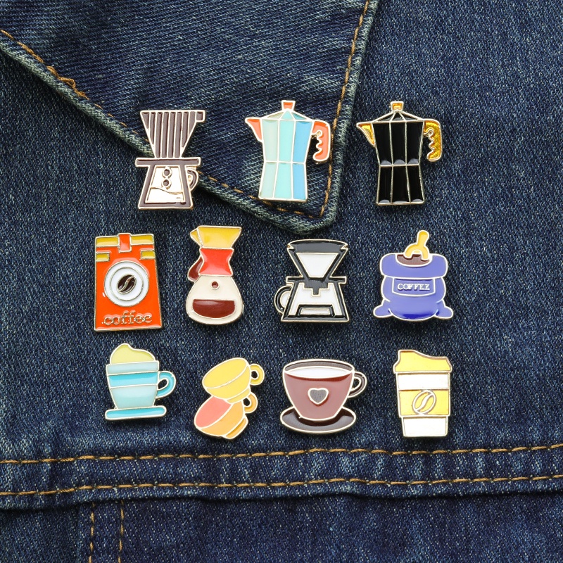 Bros Kopi Barista Lencana Aksesoris Cafe Dekorasi Bros Kerah Korsase Lapel Pin Tas Topi Jaket Pin Lencana Fashion Hadiah