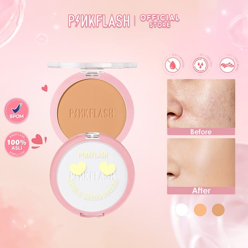 [BPOM&amp;ORI] PINKFLASH PF-F08 OhMySelf Pressed Powder Long-lasting Matte Lightweight Oil Control Special Edition Bedak Padat