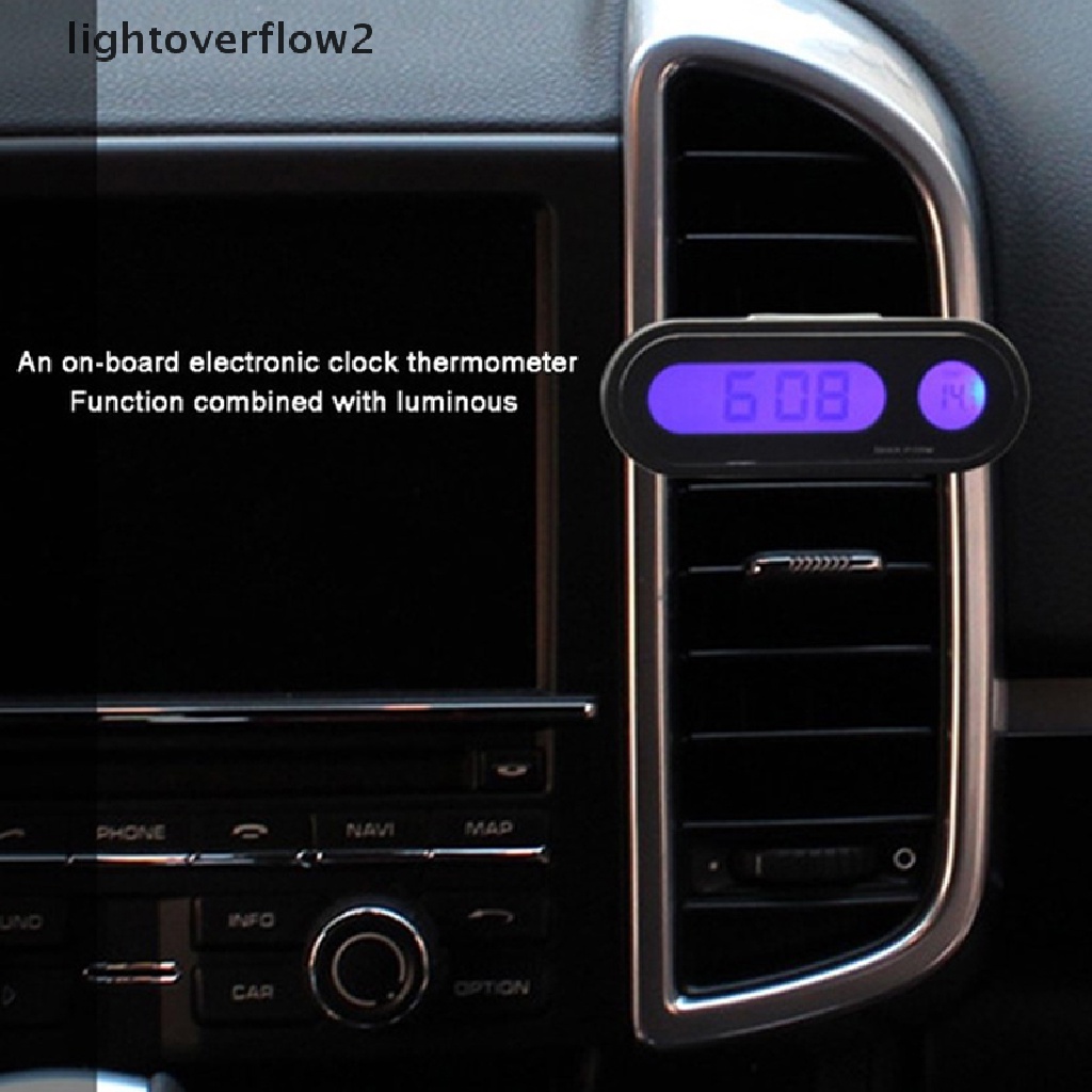 [lightoverflow2] Jam Termometer Mobil LCD Digital Display Pengukur Suhu [ID]