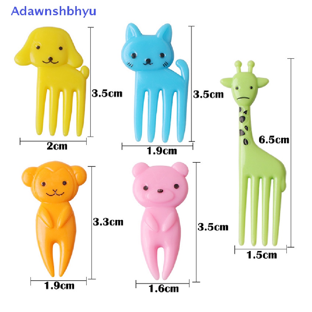 Adhyu Set 10pcs Cute Animals Food Picks Mini Kartun Tusuk Gigi Garpu Buah Picks ID