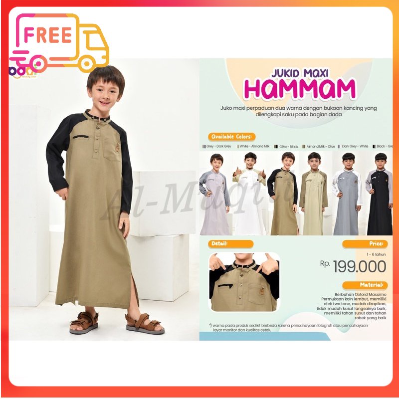DISKON RABBANI ORI Jukid Maxi Hammam Gamis Anak Laki-Laki Al-Muqiit.Shop