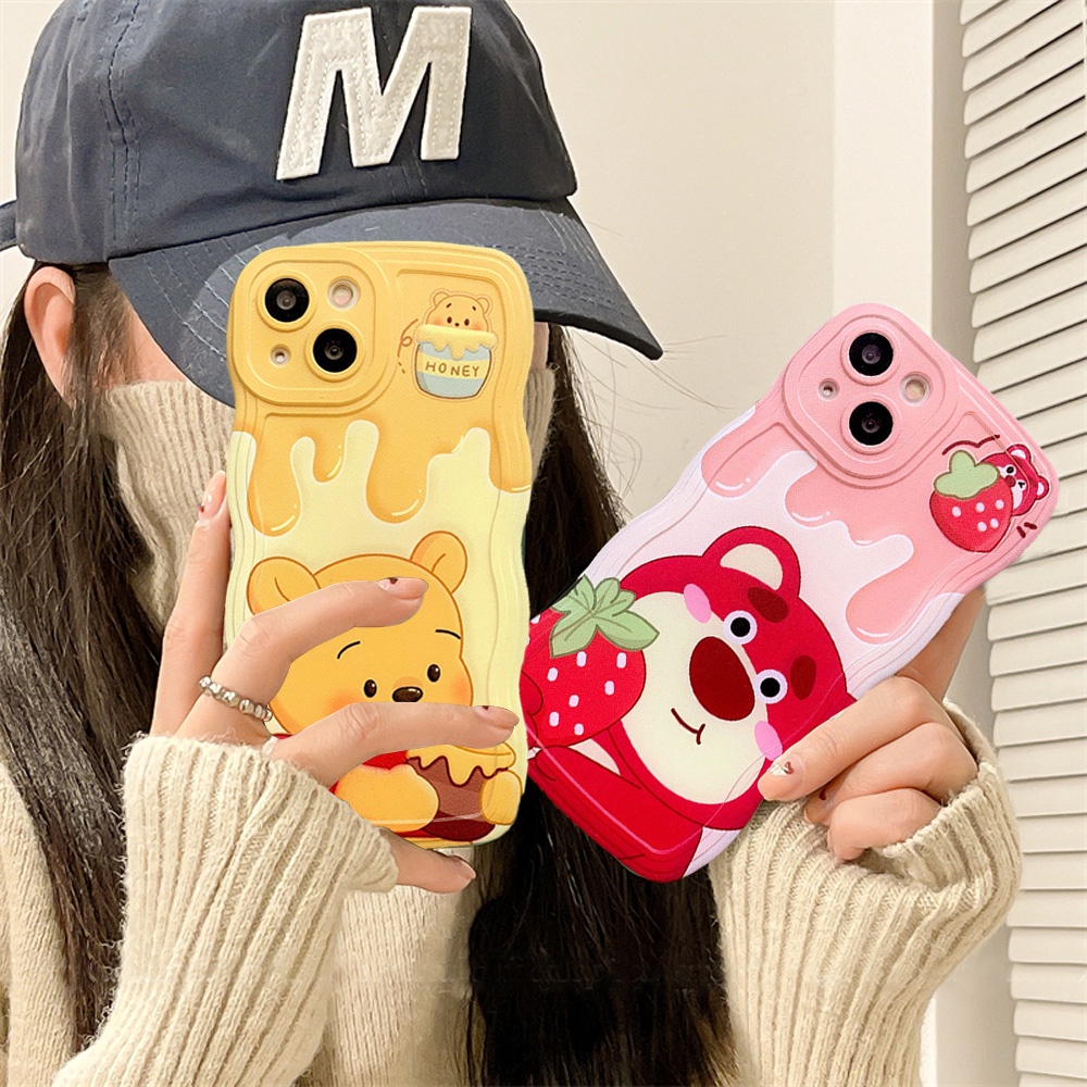 IPHONE Casing Beruang Untuk Iphone14 14 Pro MAX IPhone13 Pro MAX 11PRO 11PRO Max12 12Pro MAX XR XS Max6 6S 7 8 Plus SE 2020 Toy Story Manyo Dan Winnie Wave Edge TPU Phone Cover