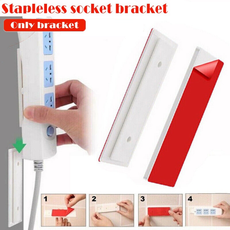 Portable Self Adhesive Moveable ABS Plastic Socket Fixed Rack/Braket Router Hemat Ruang Yang Dipasang Di Dinding Kreatif/Stand Penyimpanan Serbaguna Rumah