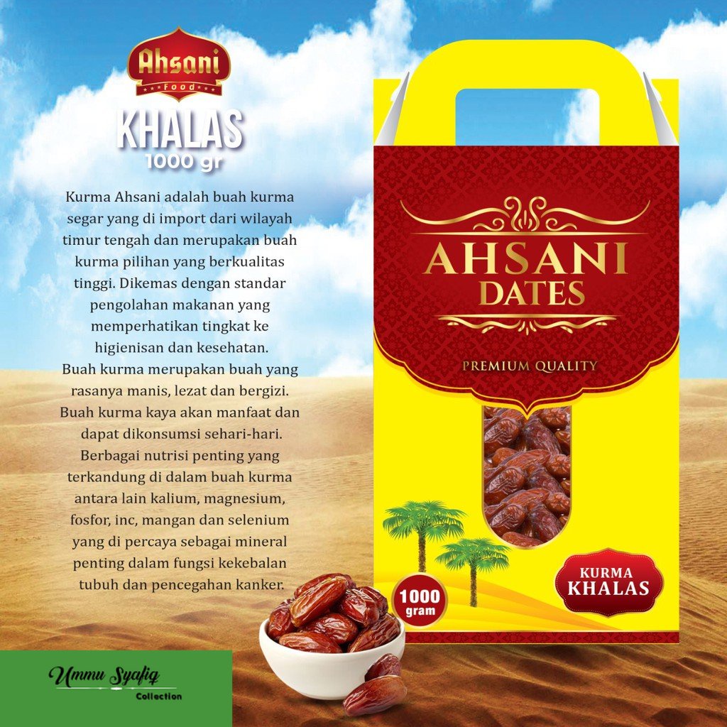 

AHSANI DATES Kurma Khalas 1 Kg
