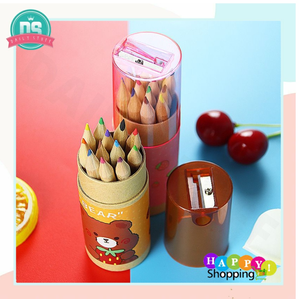 

DS Pensil Warna Dan Rautan 12 IN 1 Mini Color Pencils Quality Pensil Warna Karakter Kemasan Tabung Murah Kualitas Import