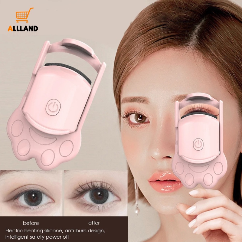 Penjepit Bulu Mata Elektrik Portable/Cute Cat Paw Temperature Control Heated Eyelashes Curler/Alat Kosmetik Mata Makeup