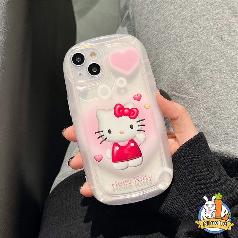 IPHONE Casing Kompatibel Untuk Iphone14 13 12 11 Pro Max X Xr Xs Max8 7 6 6s Plus SE 2020 Kucing Lucu Cinta Hati Bening Lembut Tpu Airbag Case Lensa Full Melindungi Shockproof Silicone Phone Case