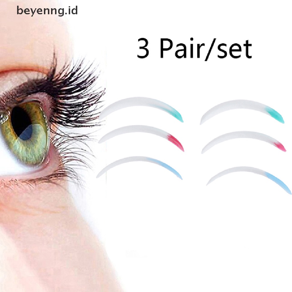 Beyen 3 Pairs Eyelash Curler Silicone Perm Pad Recycling Lashes Rods Shield lifg ID