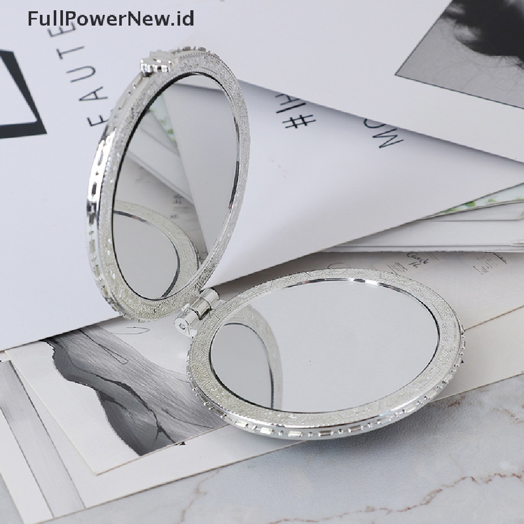 Power 1pc Cermin Bunga Saku Mini Portable Dua Sisi Lipat Make Up Wanita Vintage ID