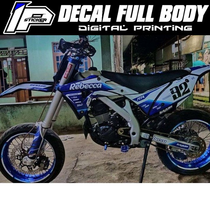 terbaru decal costum klx Gordon biru simpel