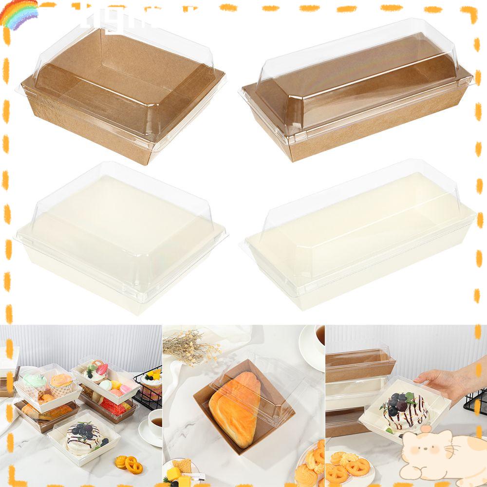 Solighter 10Pcs Kraftpapier Doos Packaging Kotak Kue Dessert Box Kue Paper Box Bakken Levert