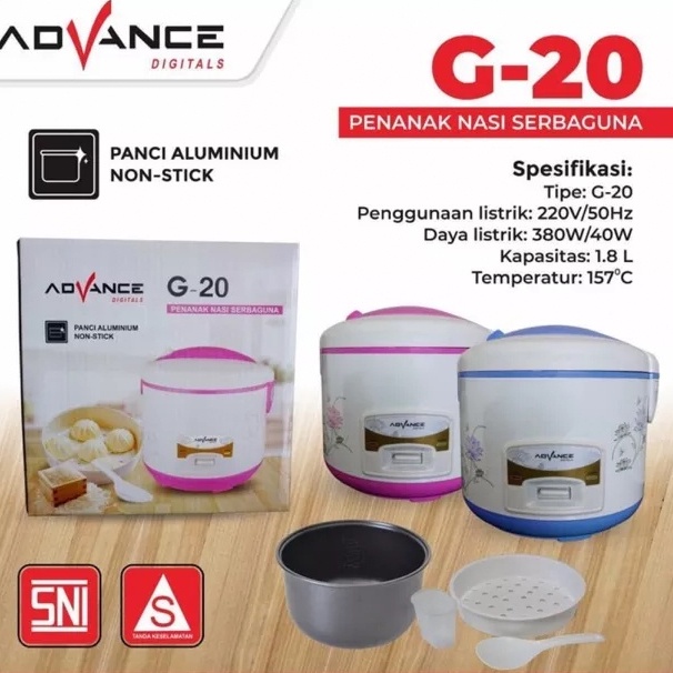 Garansi 1 Tahun] ADVANCE Rice Cooker 1,8L Non-Stick Rice Cooker Panci