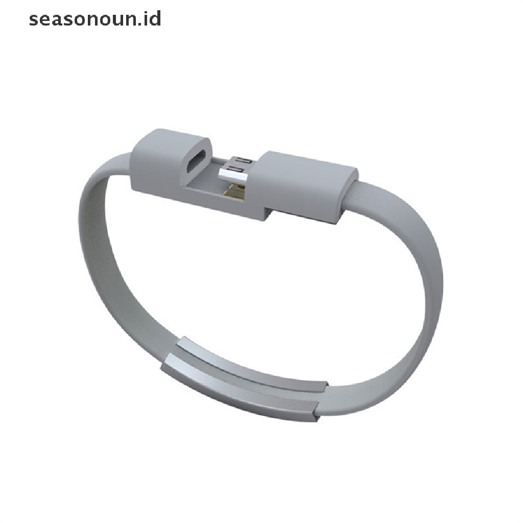 Seasonoun Gelang Micro USB Type C Cable Wristband USB C Kabel Pengisian Data Untuk I-Phone Android Charger.