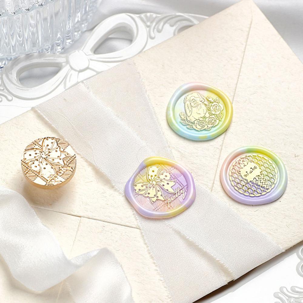 Timekey INS Sealing Wax Stamp Vintage Bunga Lily Tulip Kelinci Lucu Wax Seal Stamps Untuk Undangan Pernikahan Scrapbook Amplop Sealing A2P8