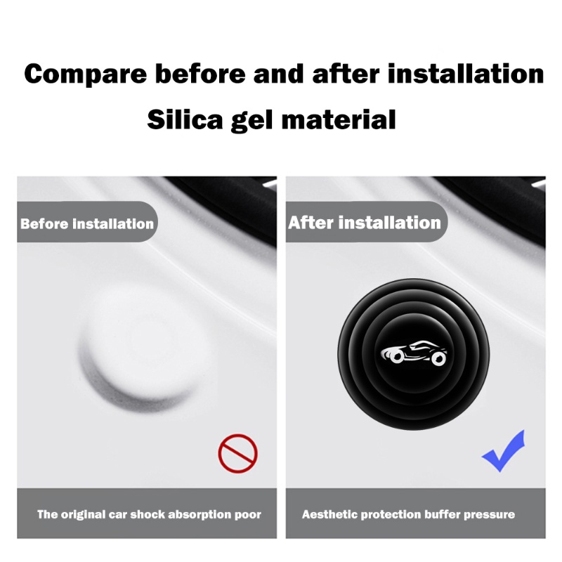 1/10pcs Pintu Mobil Anti-shock Silicone Pad Hood Trunk Anti-Tabrakan Stiker Silikon Anti-noise Buffer Gasket Dengan Logo Bercahaya Aksesoris Otomatis