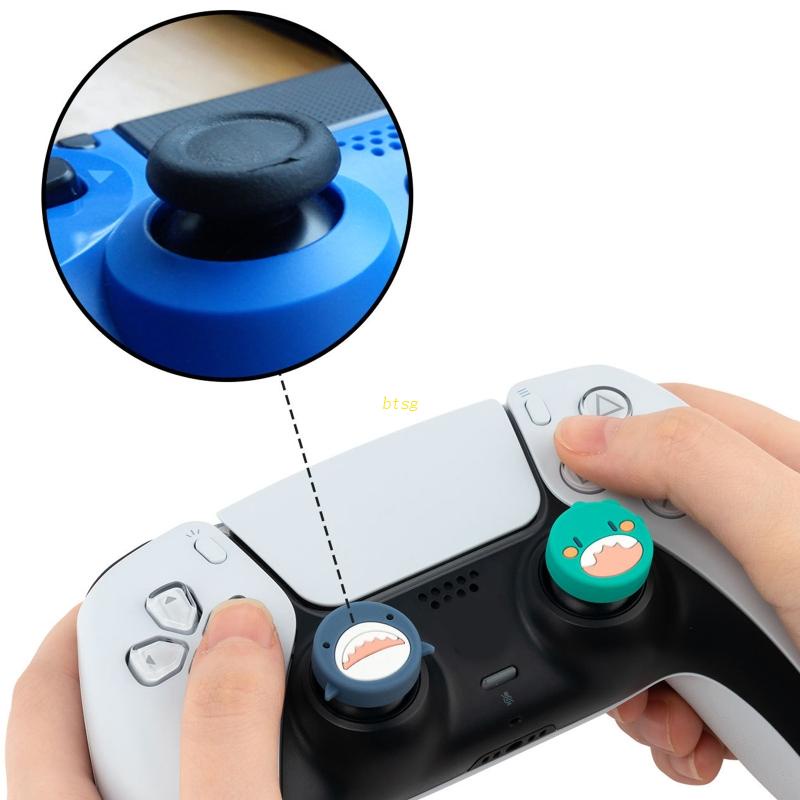 Btsg 4Pcs/set Thumbstick Grip Cap Controller Silikon Jempol Analog Untuk