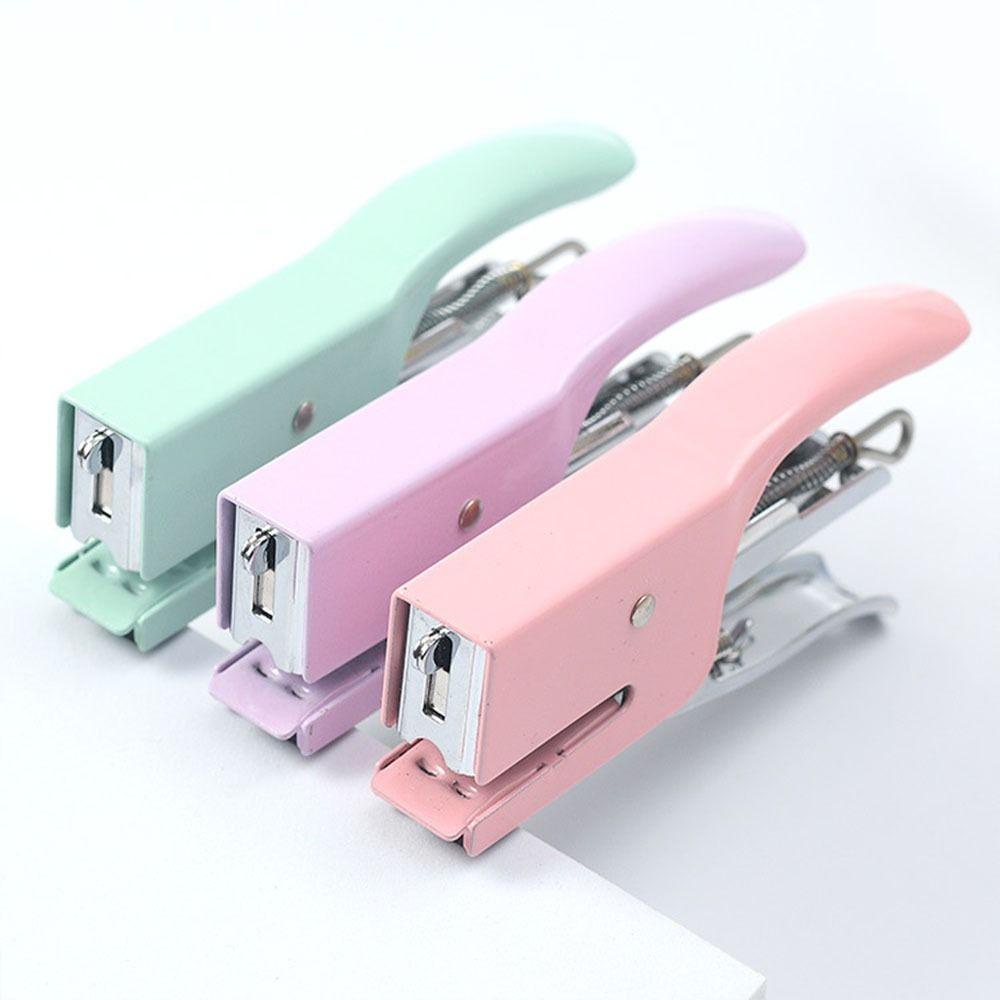 [Elegan] Hand-held Stapler Labor Saving Metal Stationery Kertas Pengikat Kertas Stapler Kertas Paper Binder Set