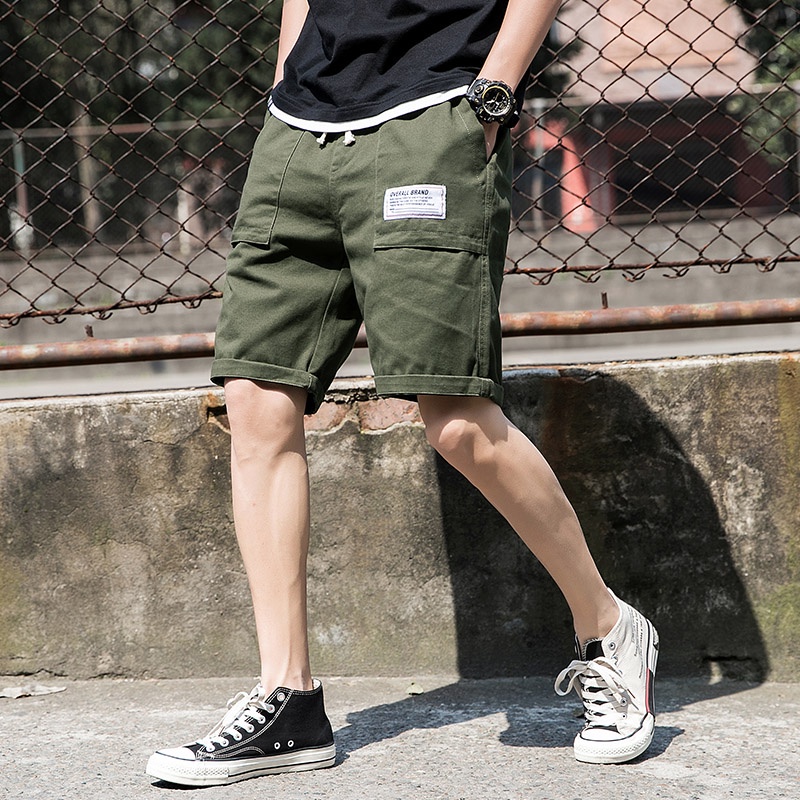 Celana Pendek Pria Sport Casual Olahraga Saku Cowok Katun Fashion Shorts