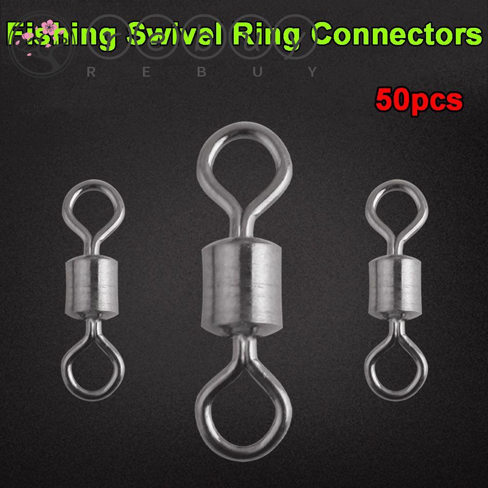 REBUY High Strength Connector Stainless Steel Ball Bearing Swivel Solid Ring Accessories 50pcs Rolling Heavy Duty Durable Barrel Fishing Tool