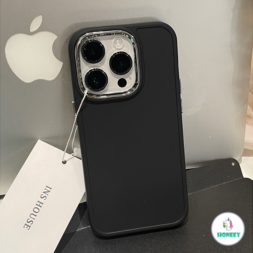 IPHONE Retro Art Simple Solid Korea Case Kompatibel Untuk Iphone11 14 12 13pro 14plus Perlindungan Kamera Shockproof Bumper Soft Cover