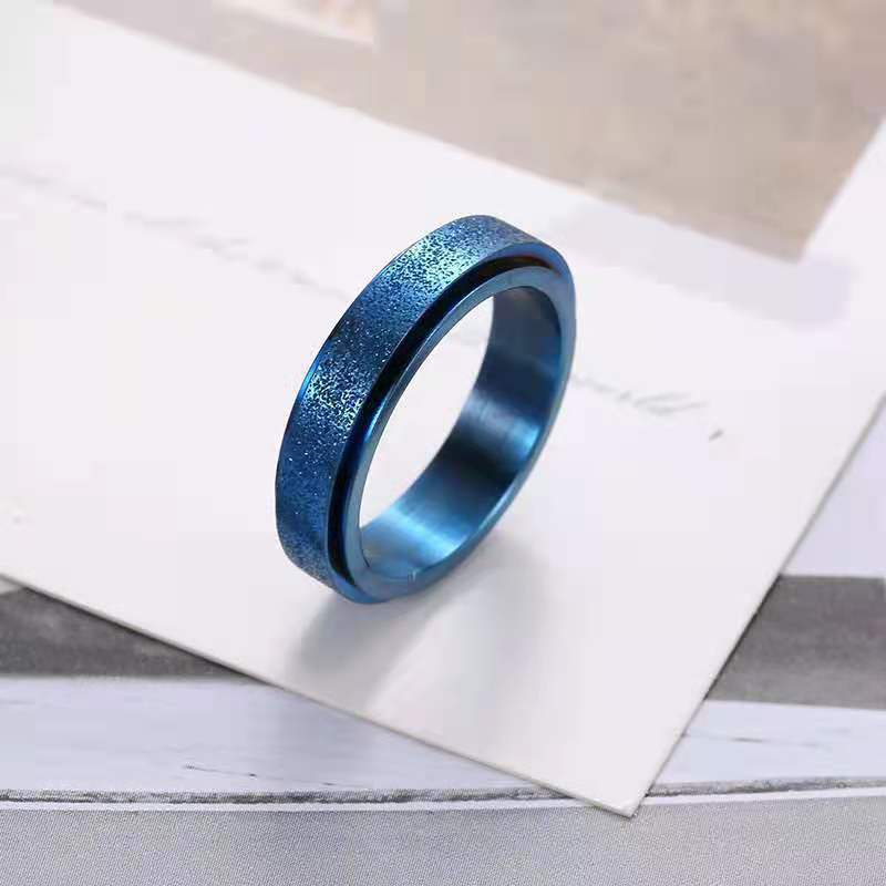 Trendy Frosted Cincin Untuk Wanita Pria Anti-Kecemasan Melepaskan Tekanan Berputar Rings Aksesoris Perhiasan