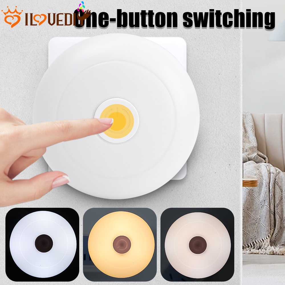 Jangkauan Luas Terang Pencahayaan Malam Plug Charging Lampu Hemat Energi Pelindung Mata Lampu Baca LED 3warna Lampu Makan Bayi Yang Dapat Disesuaikan Untuk Desktop Tangga Kamar Tidur