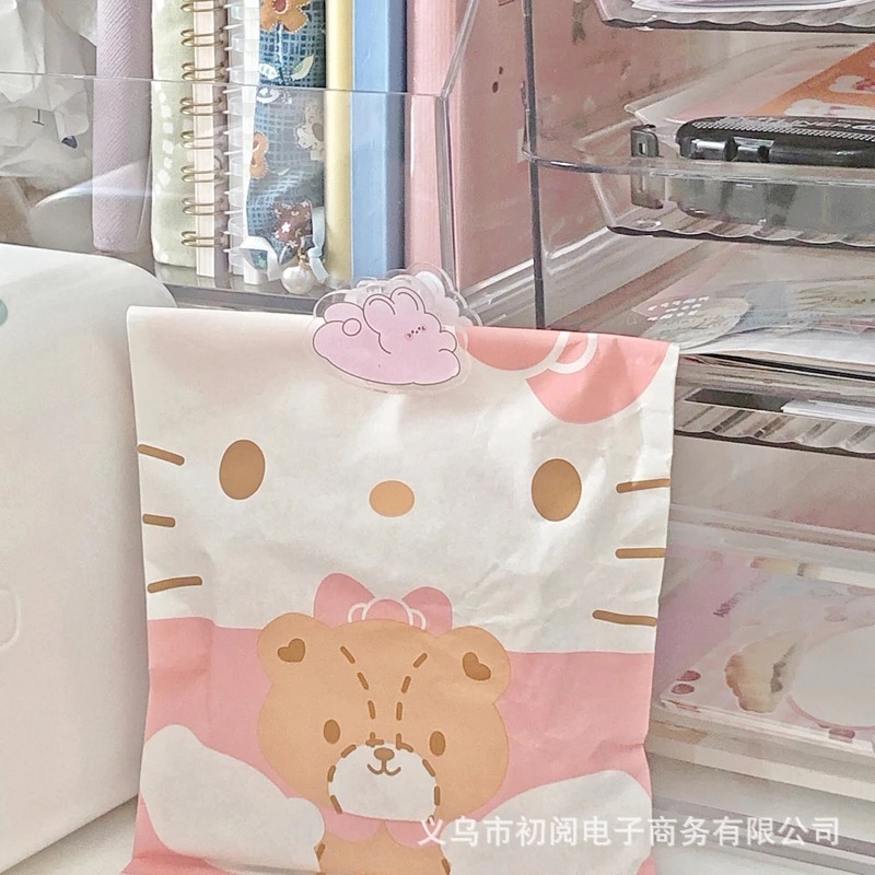 5pcs Kawaii Sanrio Kantong Kertas Hadiah Lucu Motif Kartun Kue Snack Sub-packaging Tas Penyimpanan Benda Kecil Gift Bag