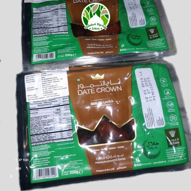 

Kurma Date Crown Khalas 250gr press 100% Original Kualitas Premium