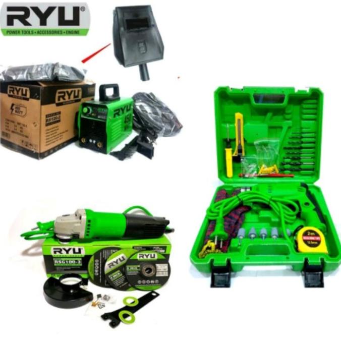 NK750 BISA PAKET TUKANG MESIN LAS RYU 120A 450W GERINDA LISTRIK 4 BOR FDSGD54163